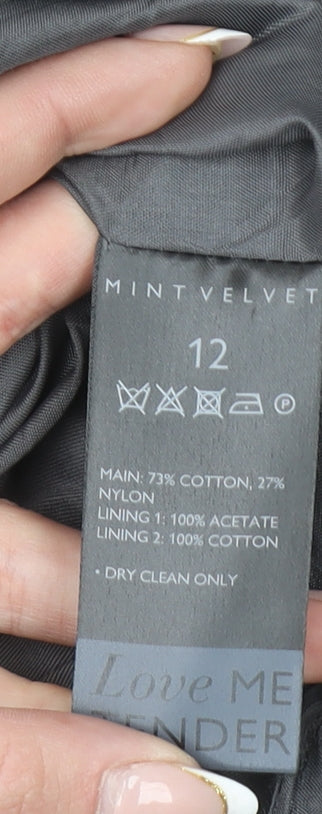 Womens UK Size 12 Mint Velvet Grey Parka Coat
