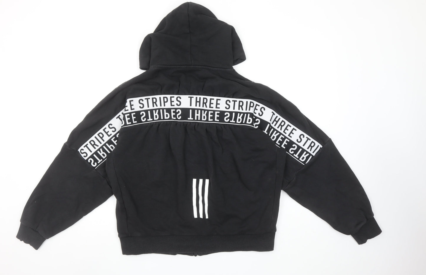 Adidas Women's Black Full Zip Hoodie Size 12 Cotton Blend