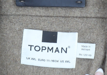 Unisex Adults UK Size 2XL Topman Beige Overcoat