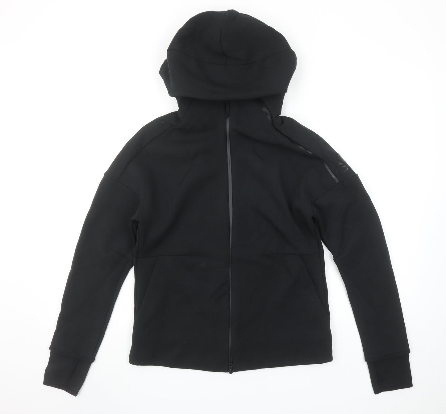 Adidas Women's Black Full Zip Hoodie Medium Cotton Blend