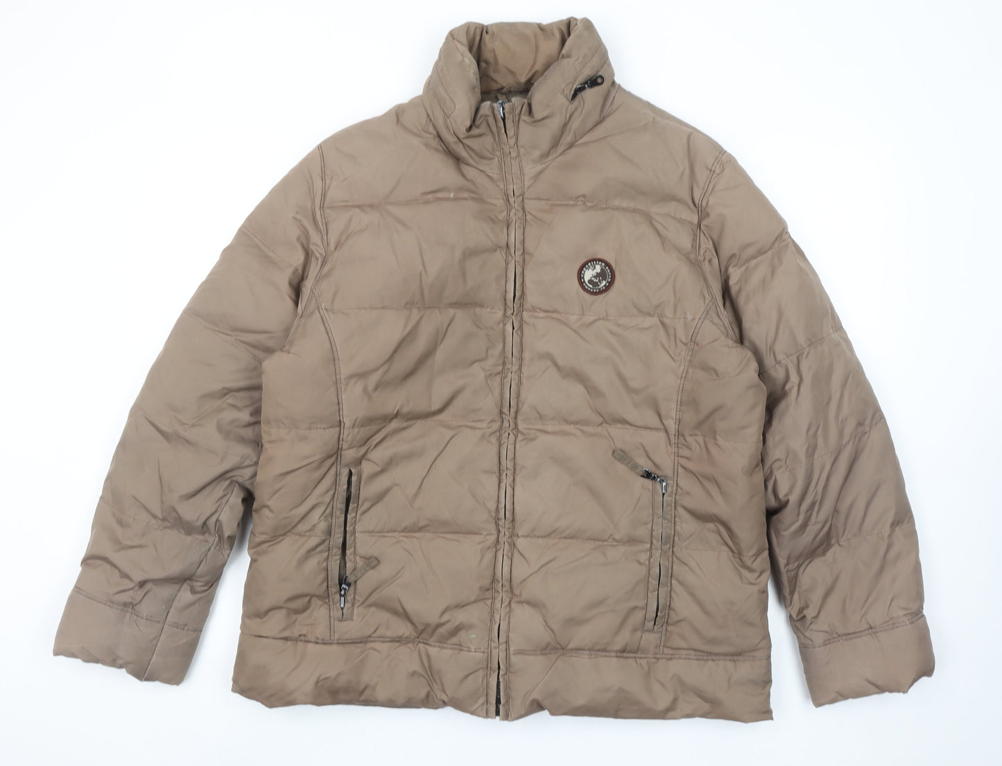 Abrams Men's Brown Puffer Jacket S Down Fill Winter Coat