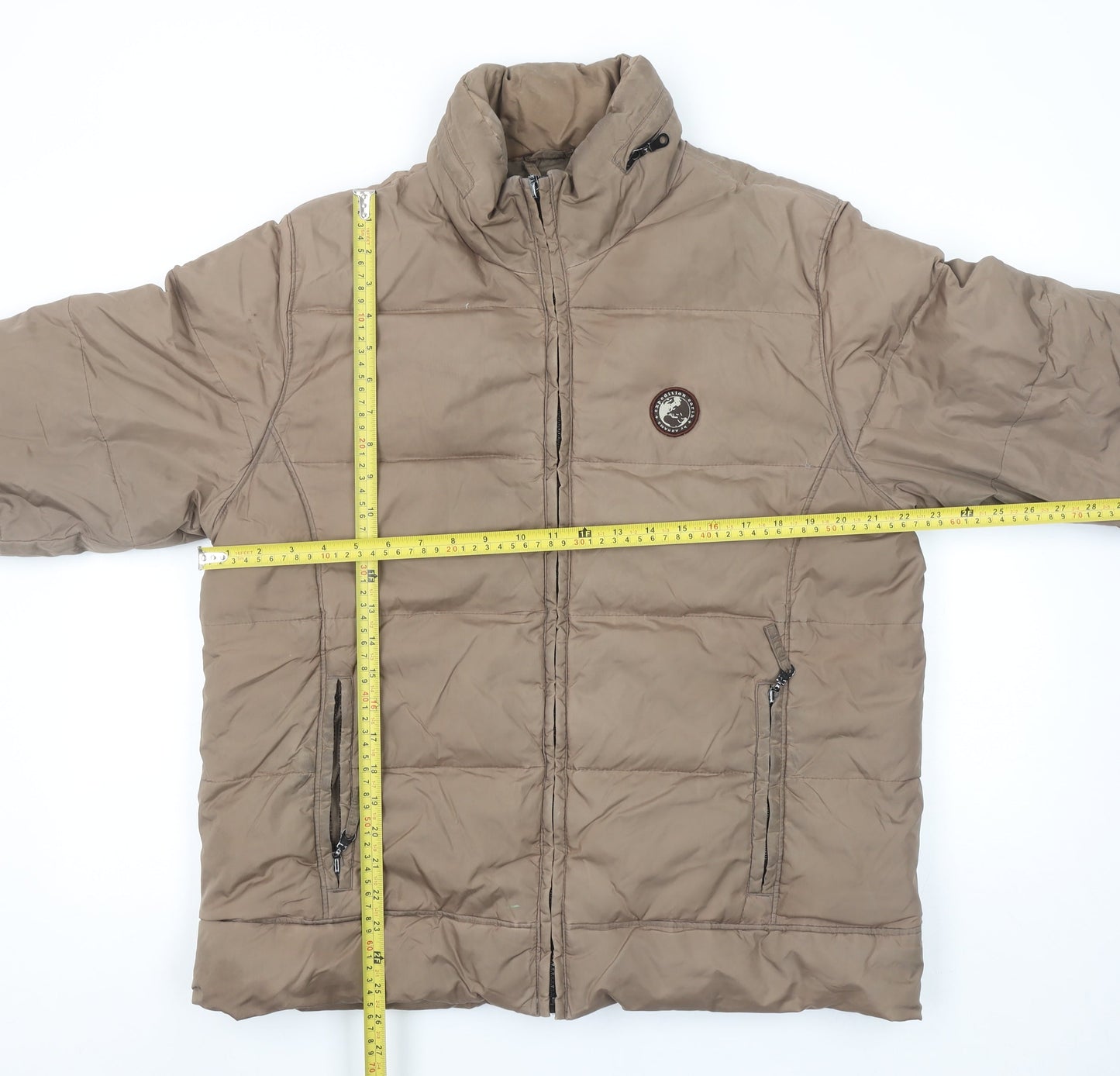 Abrams Men's Brown Puffer Jacket S Down Fill Winter Coat