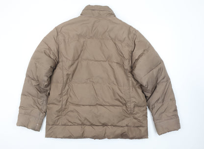 Abrams Men's Brown Puffer Jacket S Down Fill Winter Coat