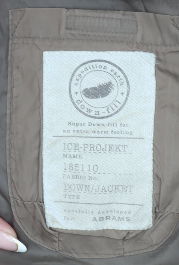 Abrams Men's Brown Puffer Jacket S Down Fill Winter Coat