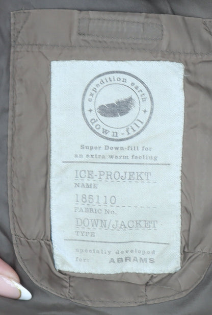 Abrams Men's Brown Puffer Jacket S Down Fill Winter Coat