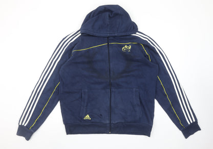 Mens UK Size L adidas Blue Full Zip Hoodie