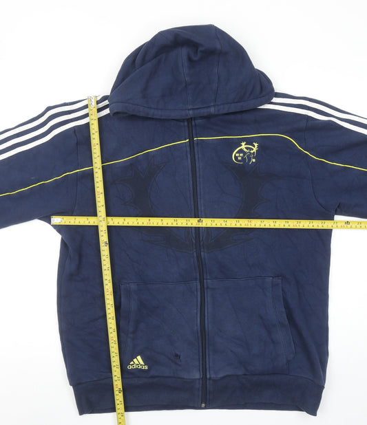 Mens UK Size L adidas Blue Full Zip Hoodie