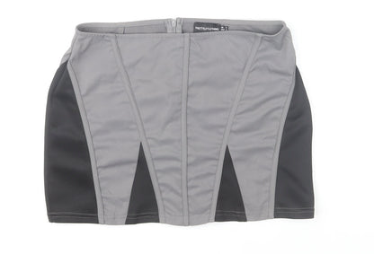 PrettyLittleThing Women's Grey Short Pencil Skirt Size 6