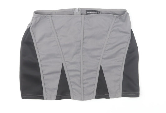 PrettyLittleThing Women's Grey Short Pencil Skirt Size 6
