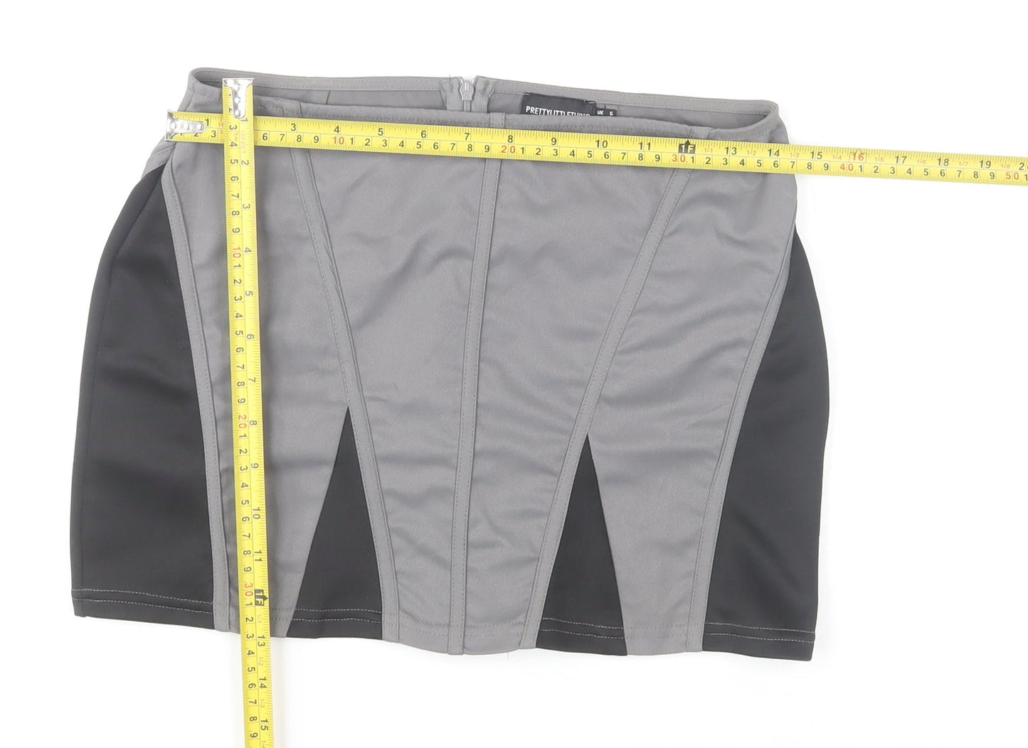 PrettyLittleThing Women's Grey Short Pencil Skirt Size 6