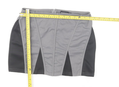 PrettyLittleThing Women's Grey Short Pencil Skirt Size 6