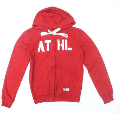 Mens UK Size XS DOMYOS Red Full Zip Hoodie