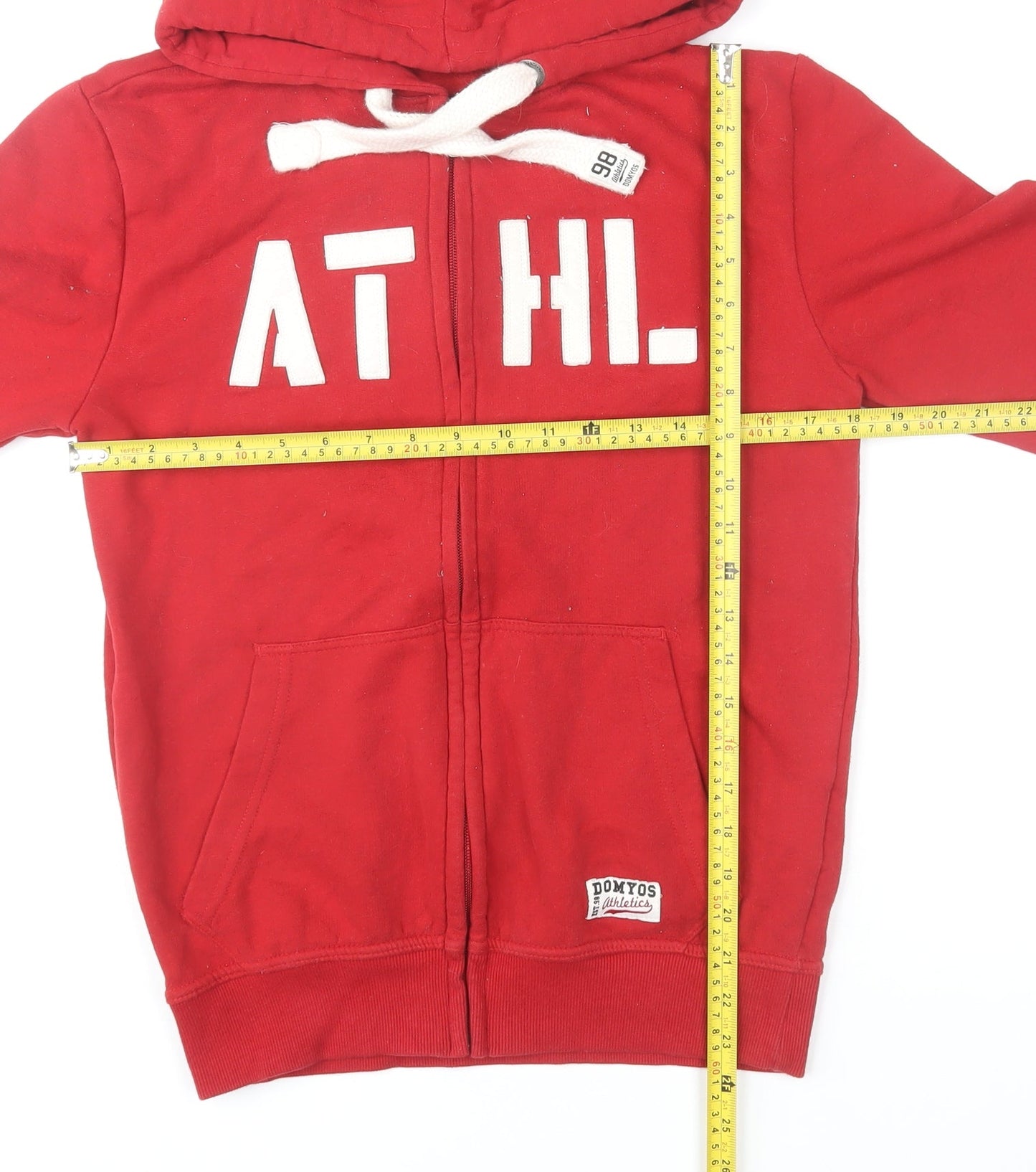 Mens UK Size XS DOMYOS Red Full Zip Hoodie