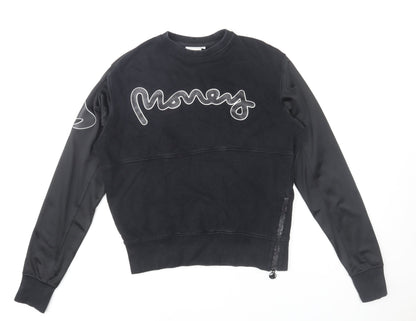 Womens UK Size S Money Black Pullover Sweatshirt