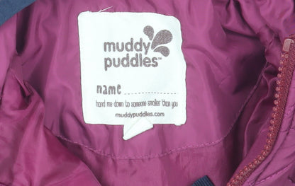 Girls UK Size 6 Years Muddy Puddles Pink Quilted Coat