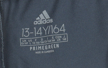 Adidas Girls Blue Pink Stripe Track Pants 13-14 Years 164cm Polyester