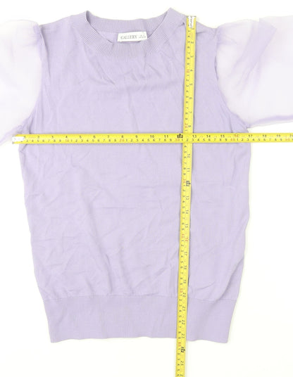Gallery Womens Lilac Puff Sleeve Pullover Jumper Size S