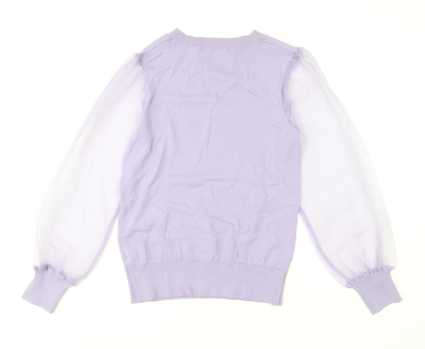 Gallery Womens Lilac Puff Sleeve Pullover Jumper Size S