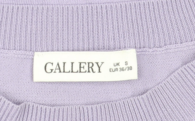 Gallery Womens Lilac Puff Sleeve Pullover Jumper Size S
