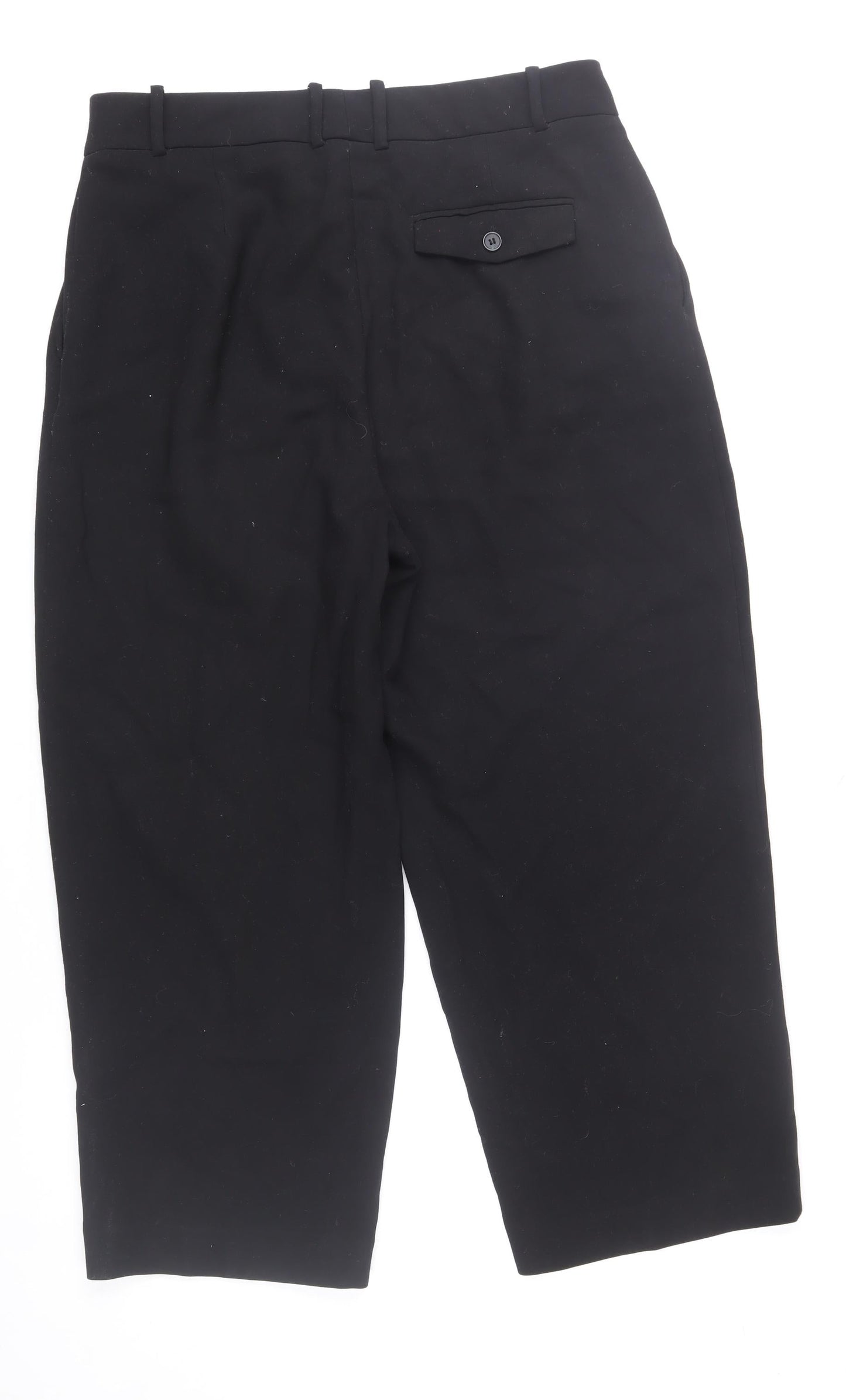 Zara Men Black L Chino Trousers Classic Fit Polyester Blend