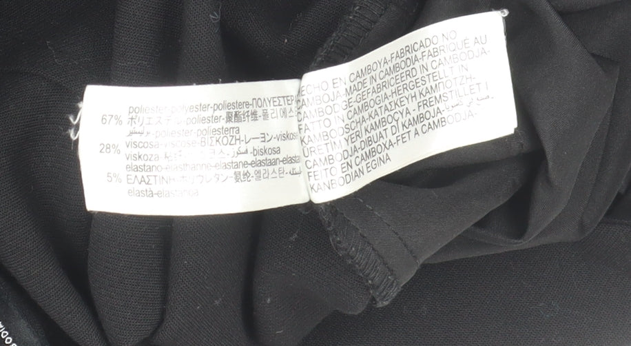 Zara Men Black L Chino Trousers Classic Fit Polyester Blend