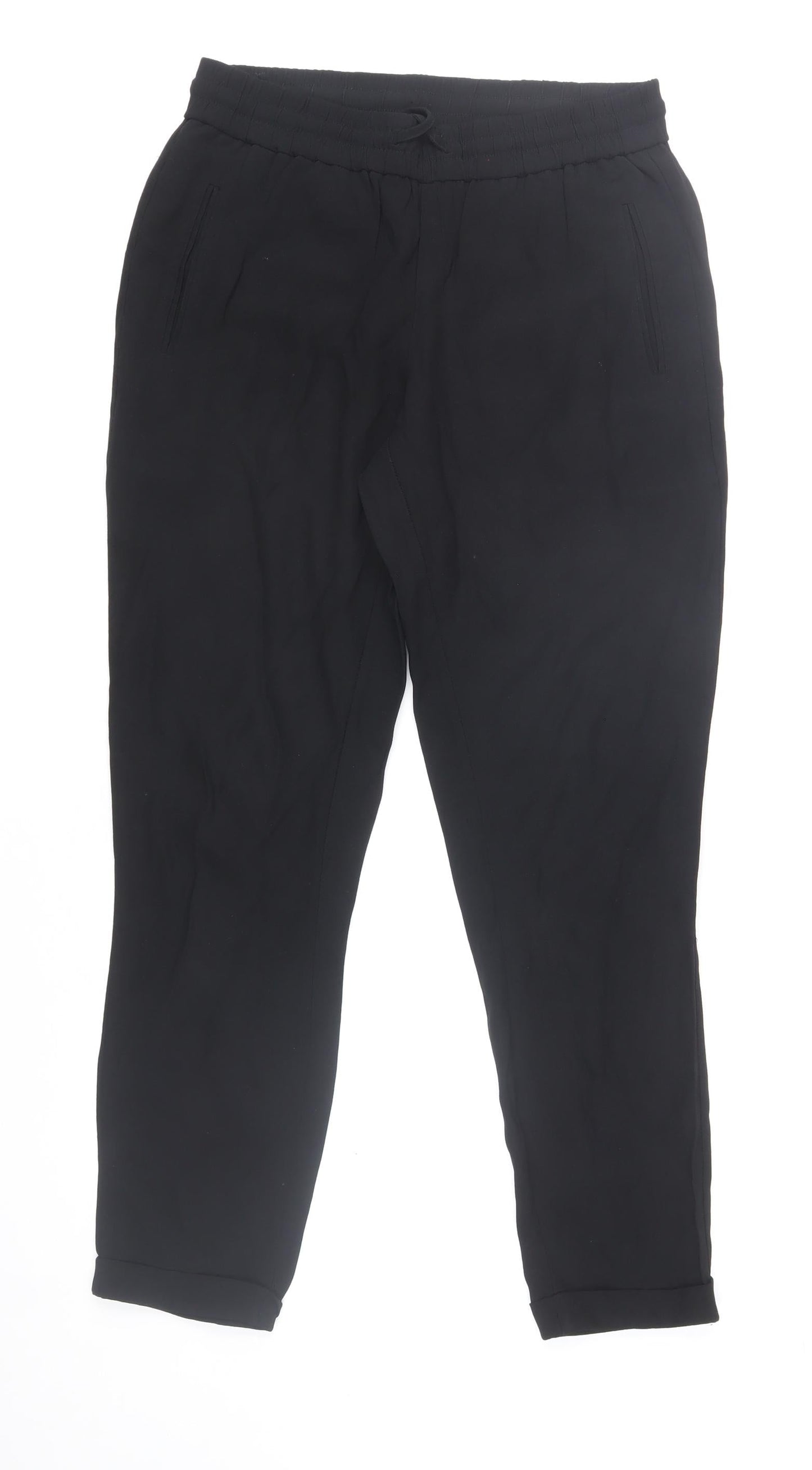 Womens UK Size 6 Trenery Regular Fit Jogger Black Trousers
