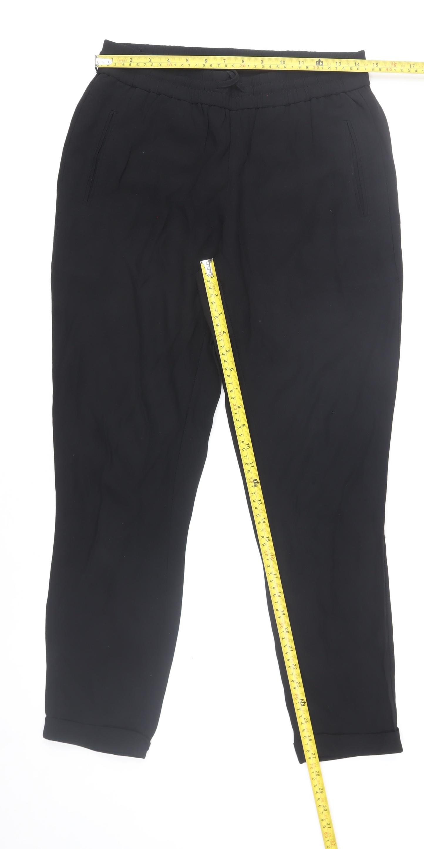 Womens UK Size 6 Trenery Regular Fit Jogger Black Trousers