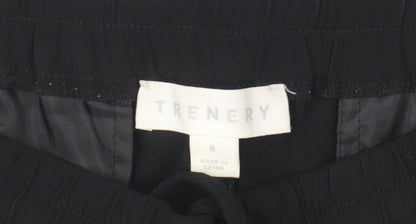 Womens UK Size 6 Trenery Regular Fit Jogger Black Trousers