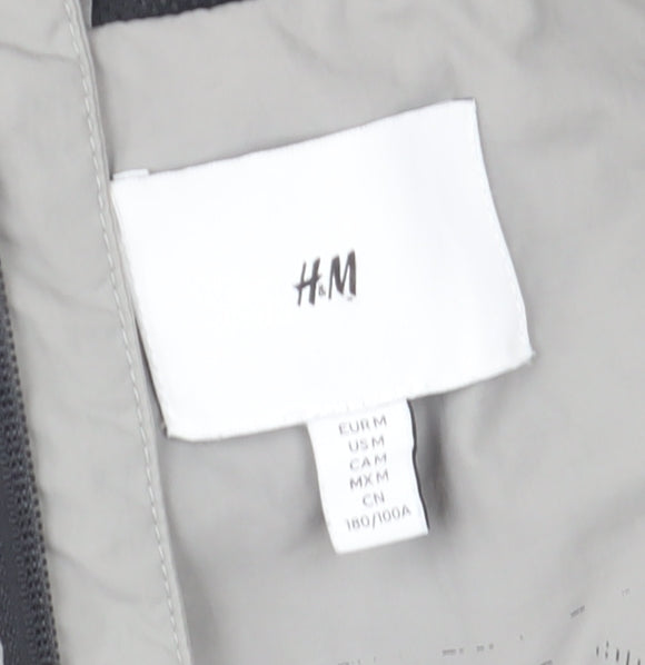 Mens UK Size M H&M Grey Windbreaker Coat