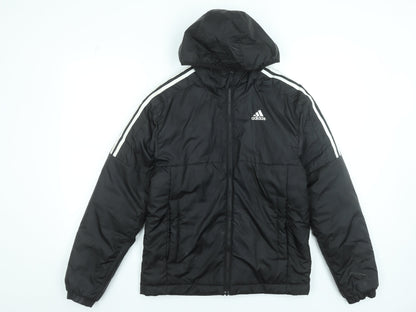 Adidas Men's Black XS Puffer Jacket Hooded Full Zip Winter Coat
