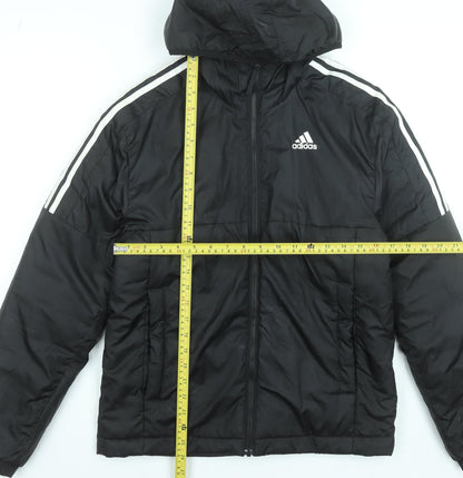 Adidas Men's Black XS Puffer Jacket Hooded Full Zip Winter Coat