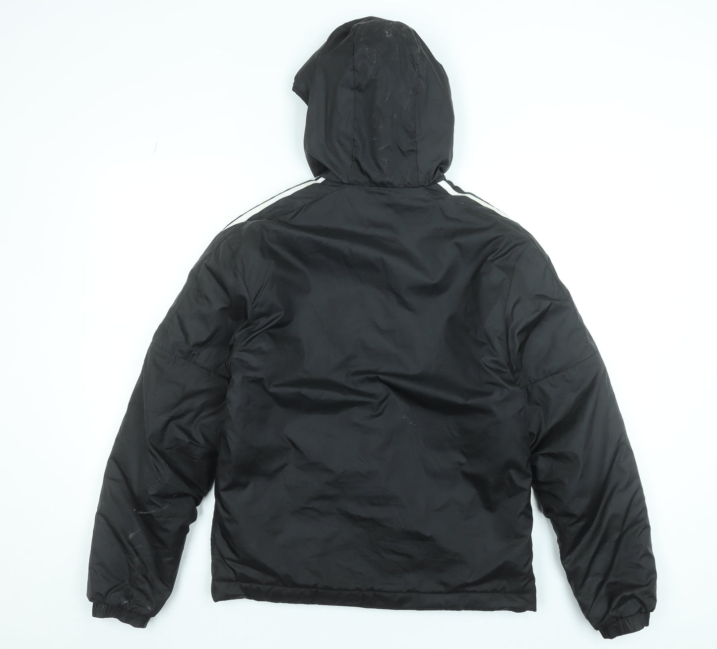 Adidas Men's Black XS Puffer Jacket Hooded Full Zip Winter Coat