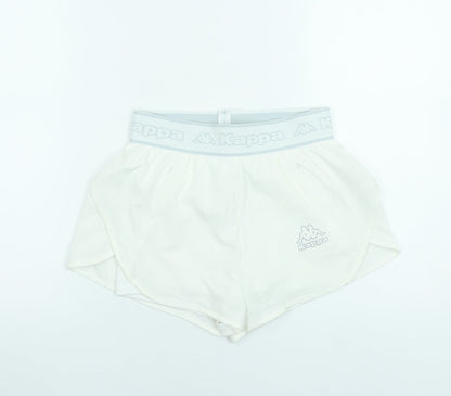 Kappa x Primark Womens White XS Athletic Shorts Lightweight Stretch