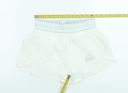 Kappa x Primark Womens White XS Athletic Shorts Lightweight Stretch