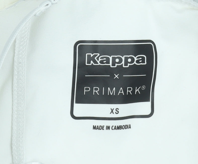 Kappa x Primark Womens White XS Athletic Shorts Lightweight Stretch