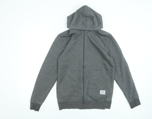 Mens UK Size S JACK & JONES Grey Full Zip Hoodie
