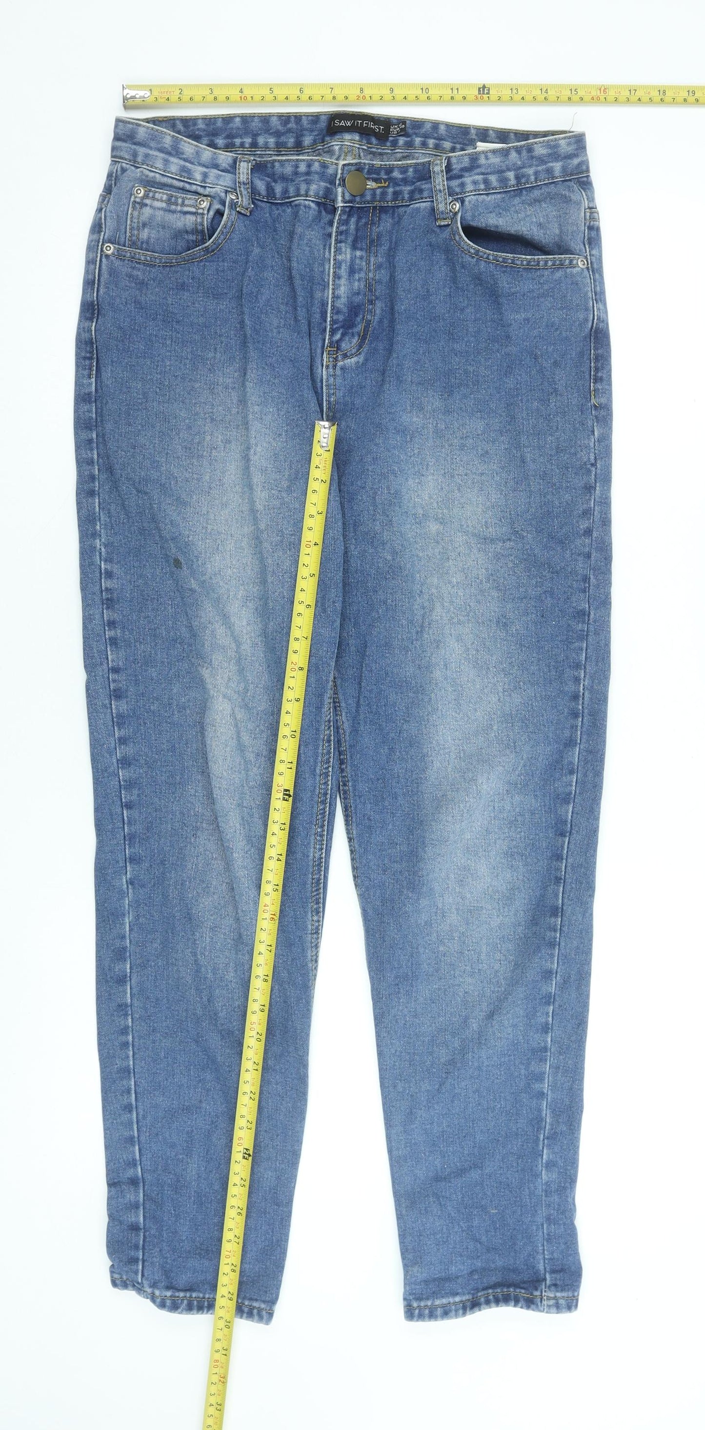 I Saw It First Women’s Blue High Rise Mom Jeans UK 12