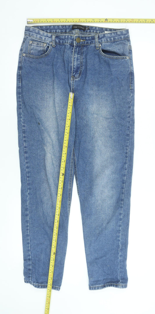 I Saw It First Women’s Blue High Rise Mom Jeans UK 12