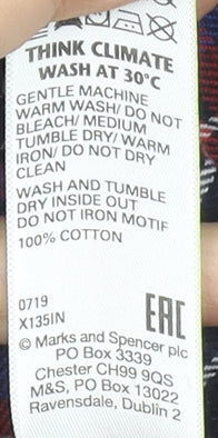 Boys UK Size 11-12 Years Marks and Spencer Multicoloured Basic Button-Up