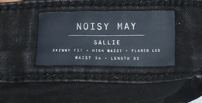 Noisy May Women’s Black Flared High Waist Slim Jeans Size 10