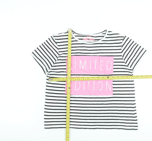 Girls UK Size 12-13 Years St. Bernard Black Basic T-Shirt