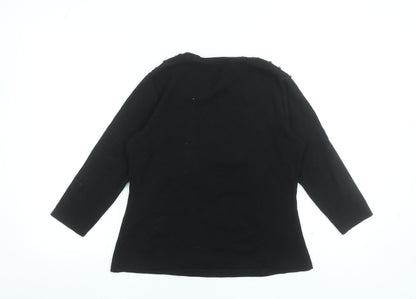 Womens UK Size 16 Savida Black Basic T-Shirt