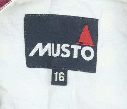 Womens UK Size 16 MUSTO Red Basic Button-Up