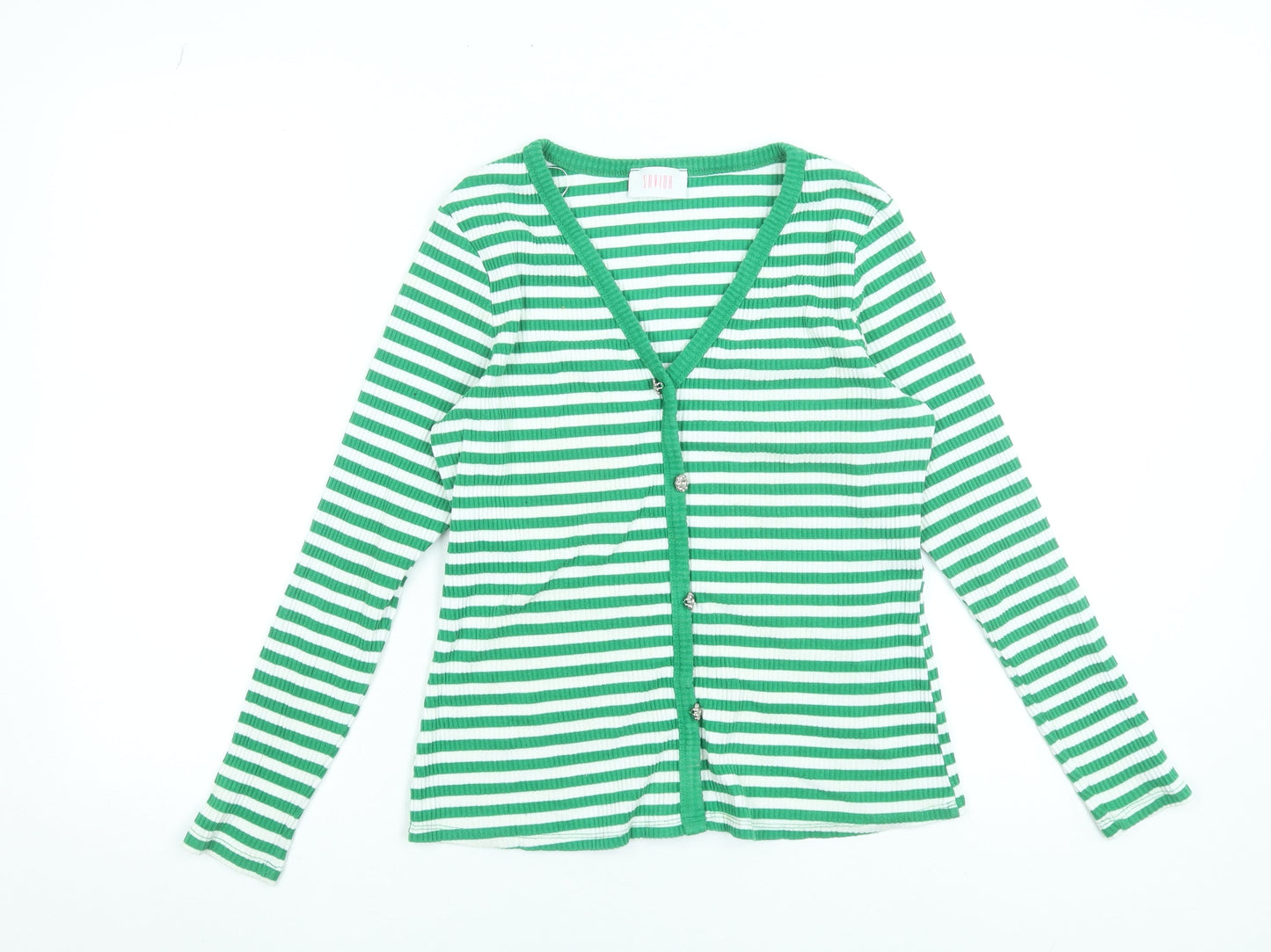 Womens UK Size 14 Savida Green Basic Button-Up