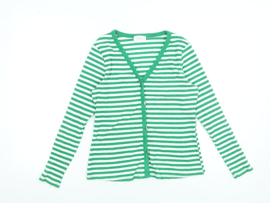 Womens UK Size 14 Savida Green Basic Button-Up