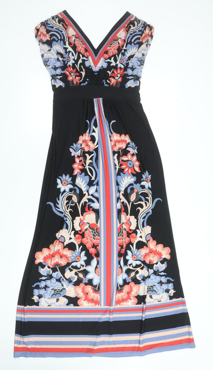 Monsoon Women’s Multicoloured Floral Maxi Dress Size 10 V-Neck