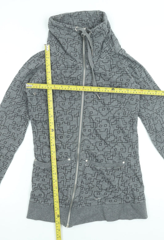 Womens UK Size XS Only Grey Full Zip Sweatshirt