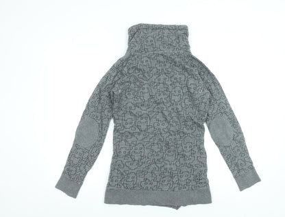 Womens UK Size XS Only Grey Full Zip Sweatshirt