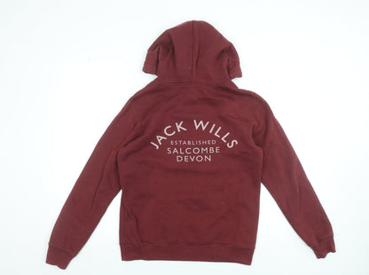 Womens UK Size 12 Jack Wills Red Pullover Hoodie