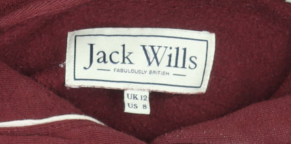 Womens UK Size 12 Jack Wills Red Pullover Hoodie